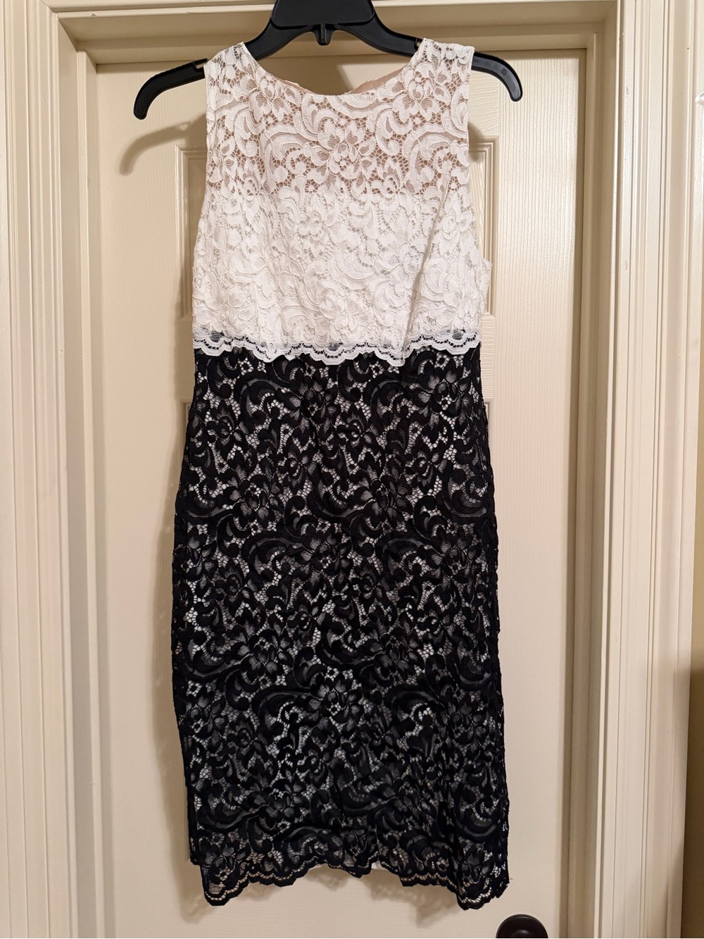 Ralph Lauren Black and White Lace Midi Dress